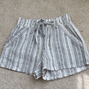 Sienna Sky High Waist Striped Black and White Shorts